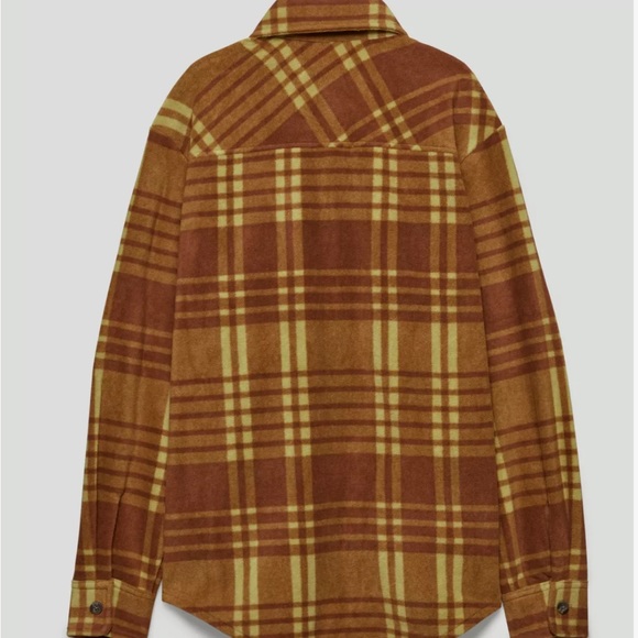 Aritzia TNA Polar Button-Up Cognac/Earthy Ocher EUC Small/Medium - Picture 3 of 7
